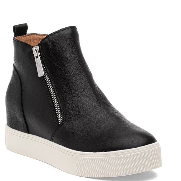 J/Slides Women's Sky Almond Toe Leather Sneaker Booties 9M - Picture 1 of 4